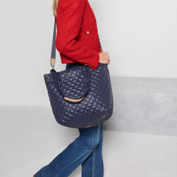 MZ Wallace Small Quilted Madison Shoulder Bag in Dawn – Blue Beetle