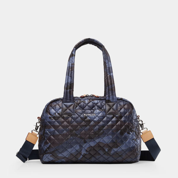 Quilted Carry All Tote  Camo Blue • Black – Ige Design