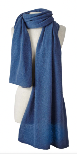 Cashmere Travel Wrap in French Blue