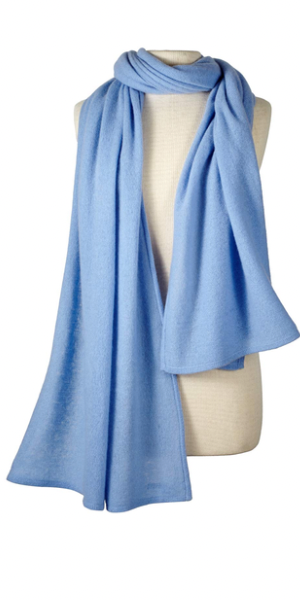 Cashmere Travel Wrap in Lake Blue