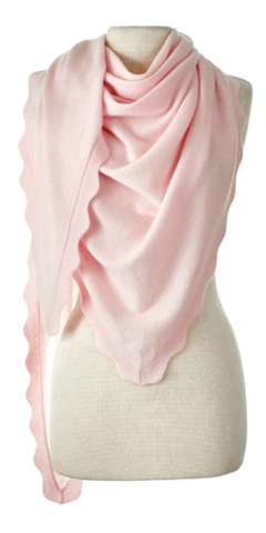 Cashmere Ruffle Triangle Wrap in Rose Quartz