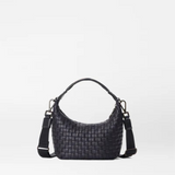 MZ Wallace Mini Woven Hobo in Black