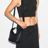 MZ Wallace Mini Woven Hobo in Black