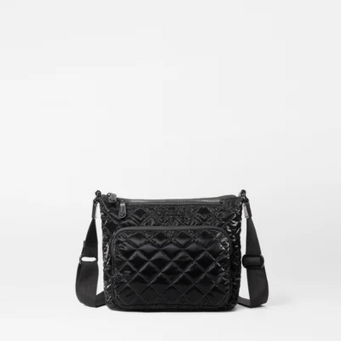 MZ Wallace Metro Scout Crossbody Deluxe in Black Liquid