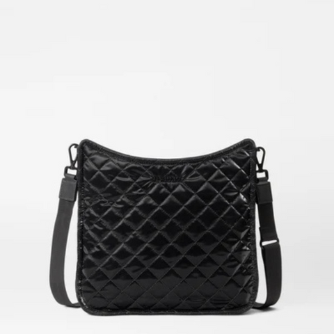 MZ Wallace Metro Box Crossbody in Black Liquid