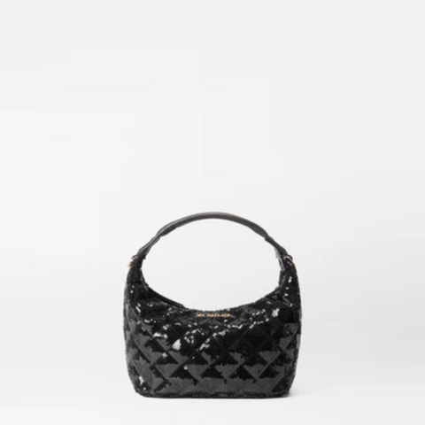 MZ Wallace Mini Hobo Black Sequin