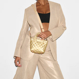 MZ Wallace Petite Metro Tote Deluxe in Light Gold Pearl Metallic