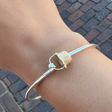 Two-Tone Nantucket Basket Bangle Bracelet