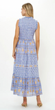 Sleeveless Smocked Maxi in Veranda Blue