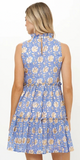 Ruffle Tiered Short Dress in Mughal Blue