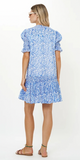 Smocked Drop Mini Dress in Cypress Blue