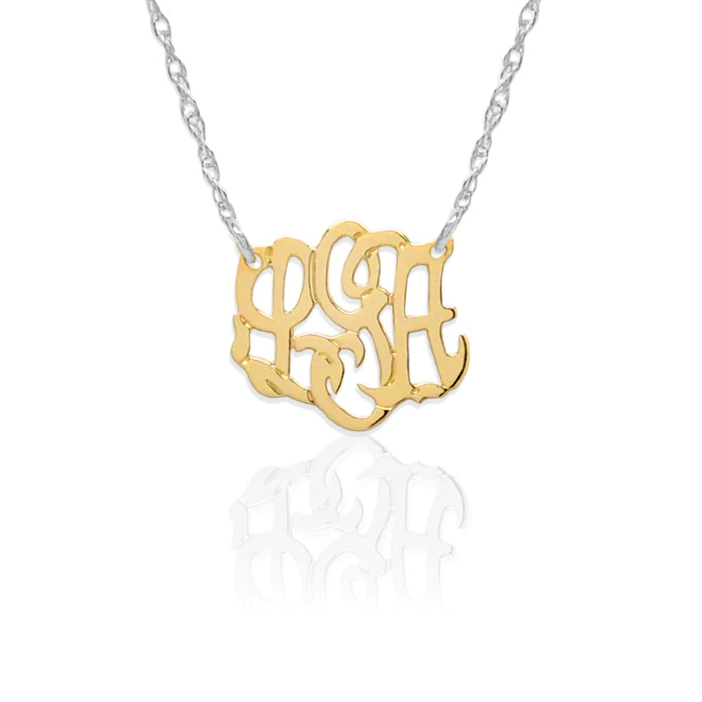 14kt Gold Script Monogram Necklace by Jane Basch