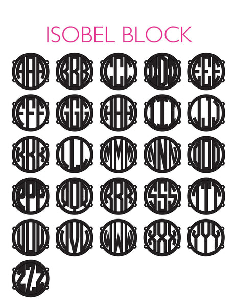 Acrylic Isobel Block Monogram Bracelet by Moon & Lola – Blue Beetle