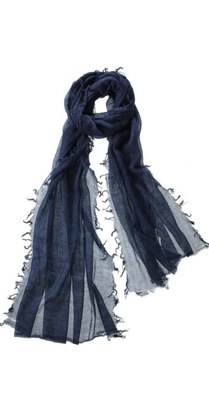 Alta Featherweight Cashmere Scarf in Indigo Melange